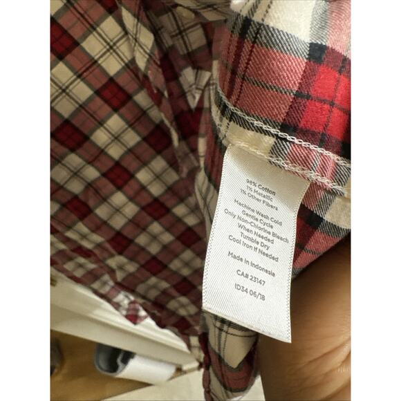 Talbots CLASSIC COTTON SHIRT - SHIMMER PLAID Size M - Picture 5 of 7